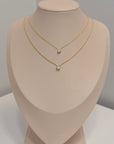 18K Solid Gold Zirconia Solitaire Pendant