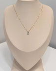 18K Solid Gold Aquamarine Necklace