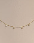 18K Solid Gold Zirconia Choker Necklace