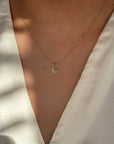18K Italian Gold Blue Light Heart Pendant