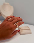 18K Italian Gold Minimal Zirconia Ring