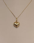 18K Italian Gold Medium Puff Heart Pendant