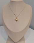 18K Italian Gold Medium Puff Heart Pendant