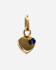 18K Italian Gold Blue Light Heart Pendant