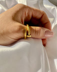 Double Bolt Gold Ring