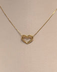18K Solid Gold Open Heart Pendant