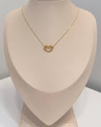 18K Solid Gold Open Heart Pendant