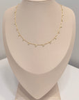 18K Solid Gold Zirconia Choker Necklace