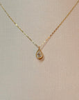 18K Gold Moissanite Teardrop Necklace