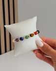 18K Gold Handmade Seven Chakra Bracelet – Natural Stones