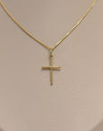 18K Gold Polished Cross Pendant