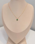 18K Gold Emerald Circle Necklace