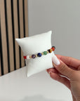 18K Gold Handmade Seven Chakra Bracelet – Natural Stones
